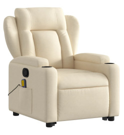 Fauteuil inclinable de massage Crème Tissu