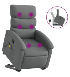 Fauteuil de massage inclinable Gris foncé Tissu