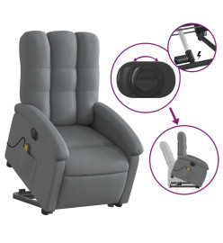 Fauteuil inclinable de massage électrique Gris foncé Tissu