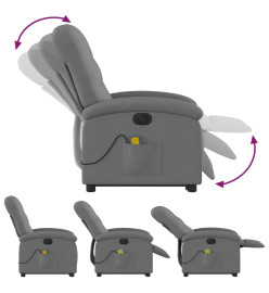 Fauteuil inclinable de massage électrique Gris foncé Tissu