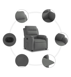 Fauteuil inclinable électrique Gris foncé Tissu