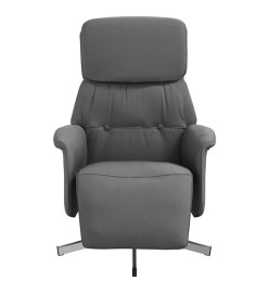 Fauteuil inclinable avec repose-pieds gris foncé tissu