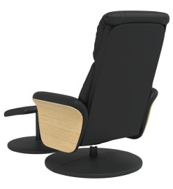 Fauteuil inclinable avec repose-pied noir similicuir