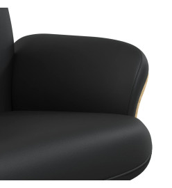 Fauteuil inclinable avec repose-pied noir similicuir