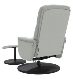 Fauteuil inclinable de massage repose-pied gris clair velours