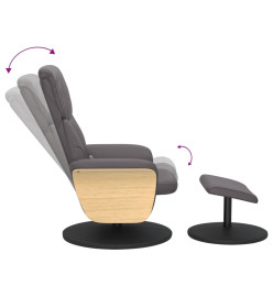 Fauteuil inclinable de massage avec repose-pied gris similicuir