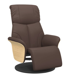 Fauteuil inclinable avec repose-pieds marron similicuir