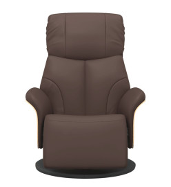 Fauteuil inclinable avec repose-pieds marron similicuir