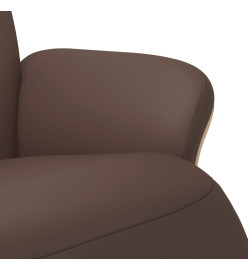 Fauteuil inclinable avec repose-pieds marron similicuir