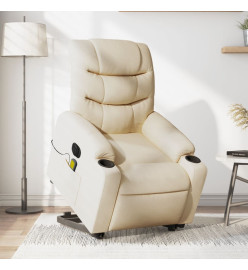 Fauteuil inclinable de massage électrique Crème Tissu