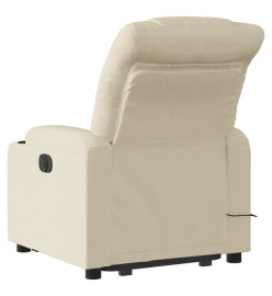 Fauteuil inclinable de massage électrique Crème Tissu