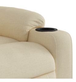 Fauteuil inclinable de massage électrique Crème Tissu