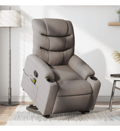 Fauteuil inclinable de massage Taupe Tissu