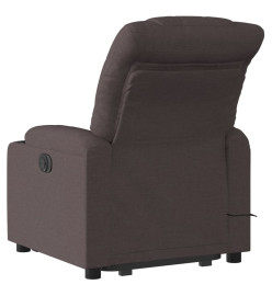 Fauteuil inclinable de massage électrique Marron foncé Tissu