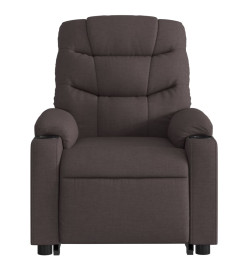 Fauteuil inclinable de massage électrique Marron foncé Tissu