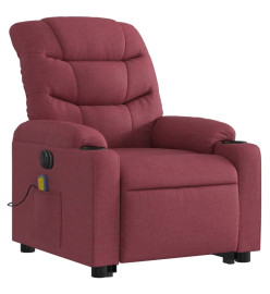 Fauteuil inclinable de massage électrique Rouge bordeaux Tissu