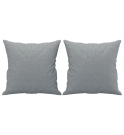 Ensemble de canapés 2 pcs coussins gris clair tissu