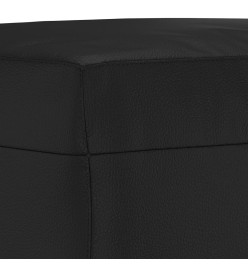 Ensemble de canapés 3 pcs avec coussins noir similicuir