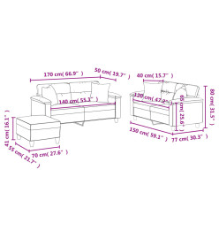 Ensemble de canapés 3 pcs avec coussins noir similicuir