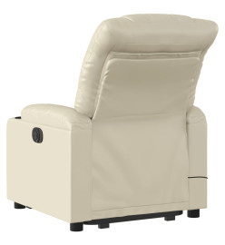 Fauteuil inclinable de massage électrique crème similicuir