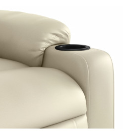 Fauteuil inclinable de massage électrique crème similicuir