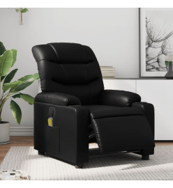 Fauteuil de massage inclinable électrique noir similicuir