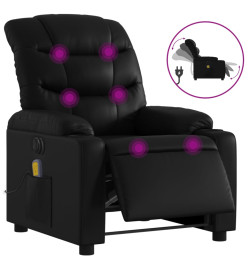 Fauteuil de massage inclinable électrique noir similicuir