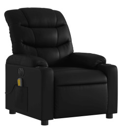 Fauteuil de massage inclinable électrique noir similicuir