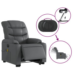 Fauteuil inclinable de massage électrique gris similicuir