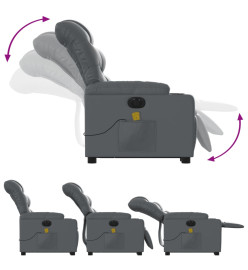 Fauteuil inclinable de massage électrique gris similicuir