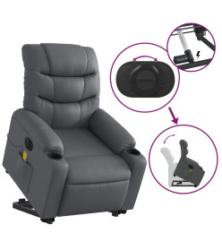 Fauteuil inclinable de massage électrique gris similicuir