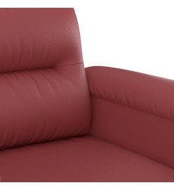 Ensemble de canapés 3 pcs et coussins rouge bordeaux similicuir