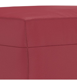 Ensemble de canapés 3 pcs et coussins rouge bordeaux similicuir