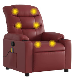 Fauteuil de massage inclinable Rouge bordeaux Similicuir