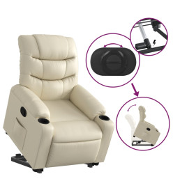 Fauteuil inclinable Crème Similicuir