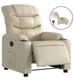 Fauteuil inclinable électrique Crème Similicuir