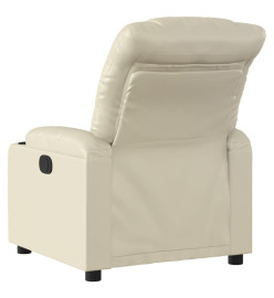 Fauteuil inclinable électrique Crème Similicuir