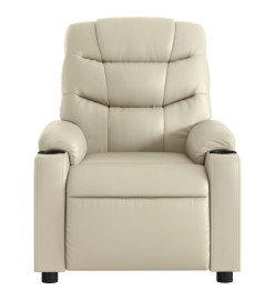 Fauteuil inclinable électrique Crème Similicuir