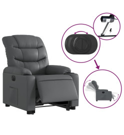 Fauteuil inclinable électrique gris similicuir