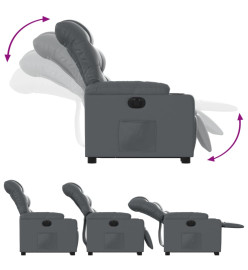 Fauteuil inclinable électrique gris similicuir