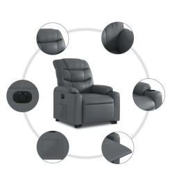 Fauteuil inclinable électrique gris similicuir