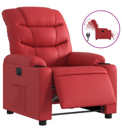 Fauteuil inclinable électrique Rouge Similicuir