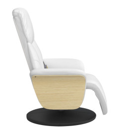 Fauteuil inclinable de massage repose-pieds blanc similicuir