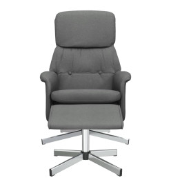 Fauteuil inclinable avec repose-pied gris foncé tissu