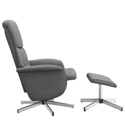 Fauteuil inclinable avec repose-pied gris foncé tissu