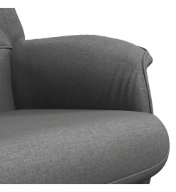 Fauteuil inclinable avec repose-pied gris foncé tissu