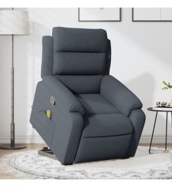 Fauteuil de massage inclinable Gris foncé Velours