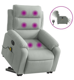 Fauteuil inclinable de massage électrique gris clair velours