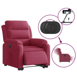 Fauteuil inclinable électrique rouge bordeaux velours