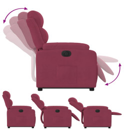 Fauteuil inclinable électrique rouge bordeaux velours